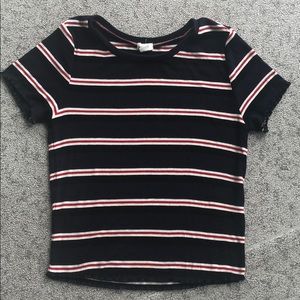 Black, white and red striped shirt from garage!